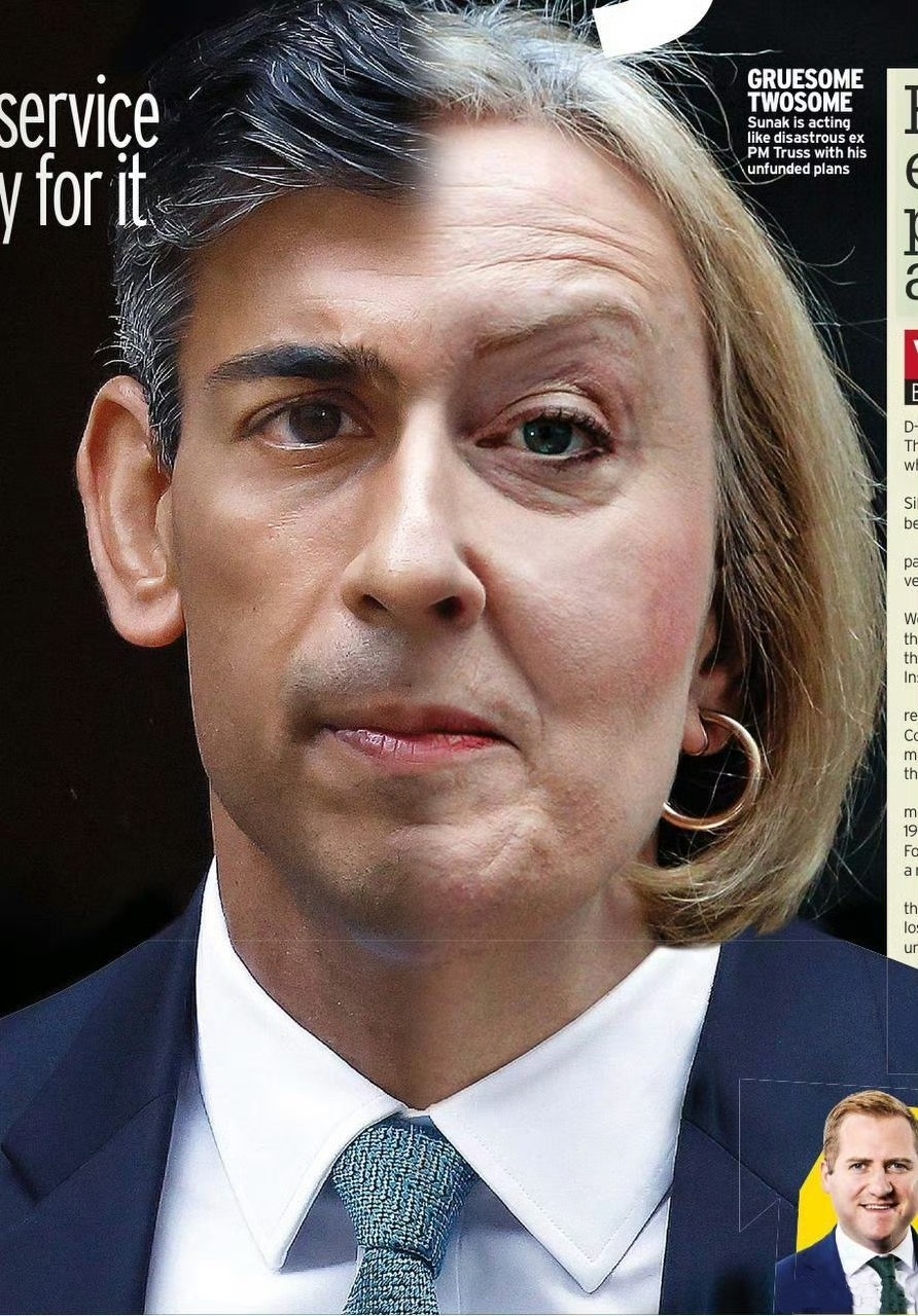 《每日镜报》:英国首相苏纳克越来越像最糟糕的前首相特拉斯