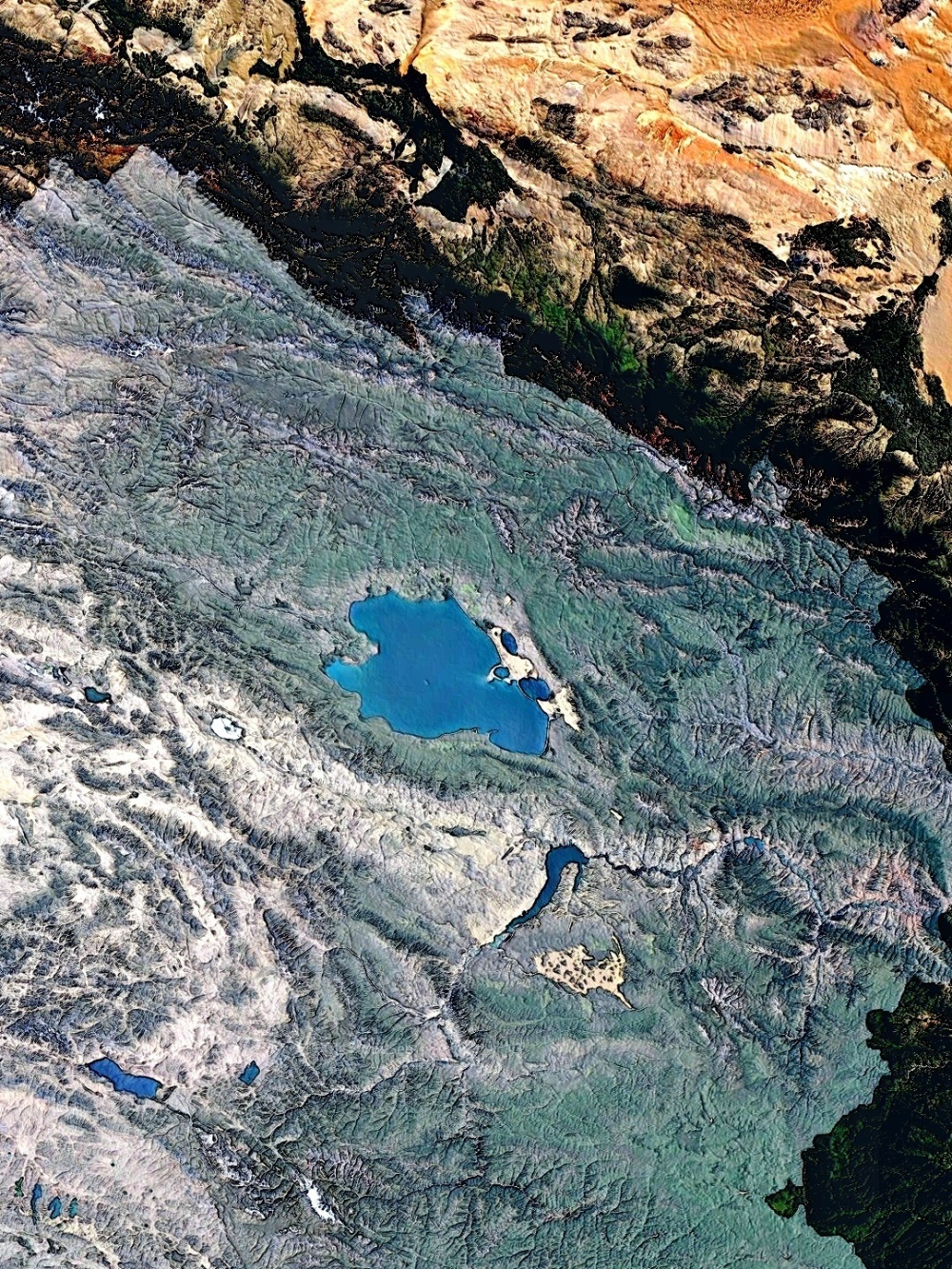 青海主题卫星地形地图壁纸