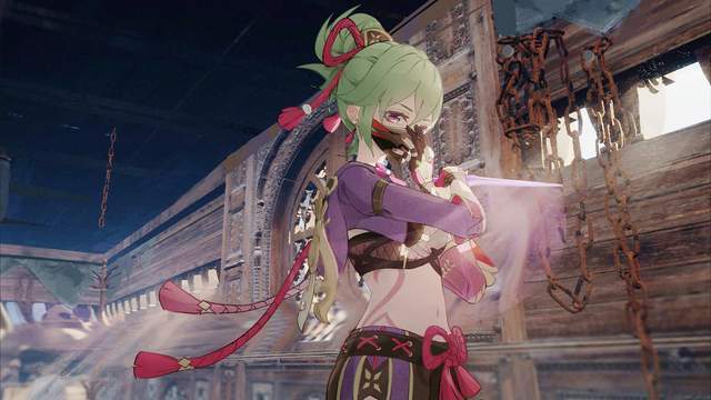 她的buff都叠满了,岩系角色 大剑,放在隔壁基本必死,可娜维娅出来后