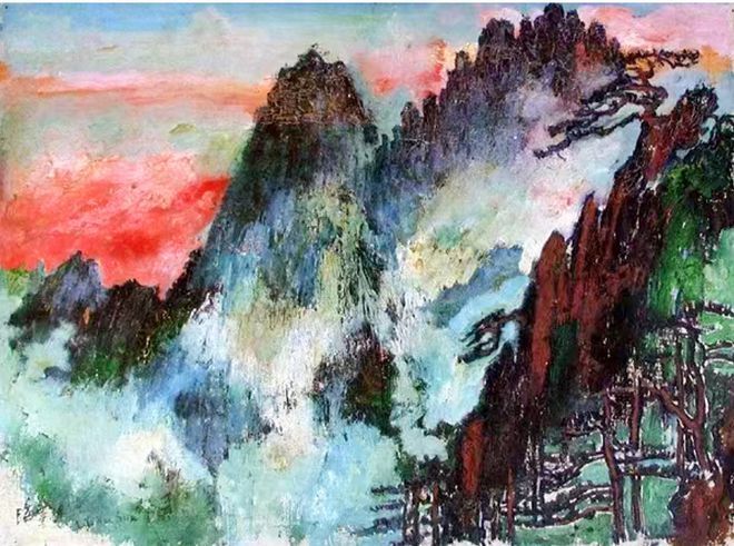 油彩画 黄山峯 伊藤俊雄作 1999年 【正規代理店】【総代理店】公式