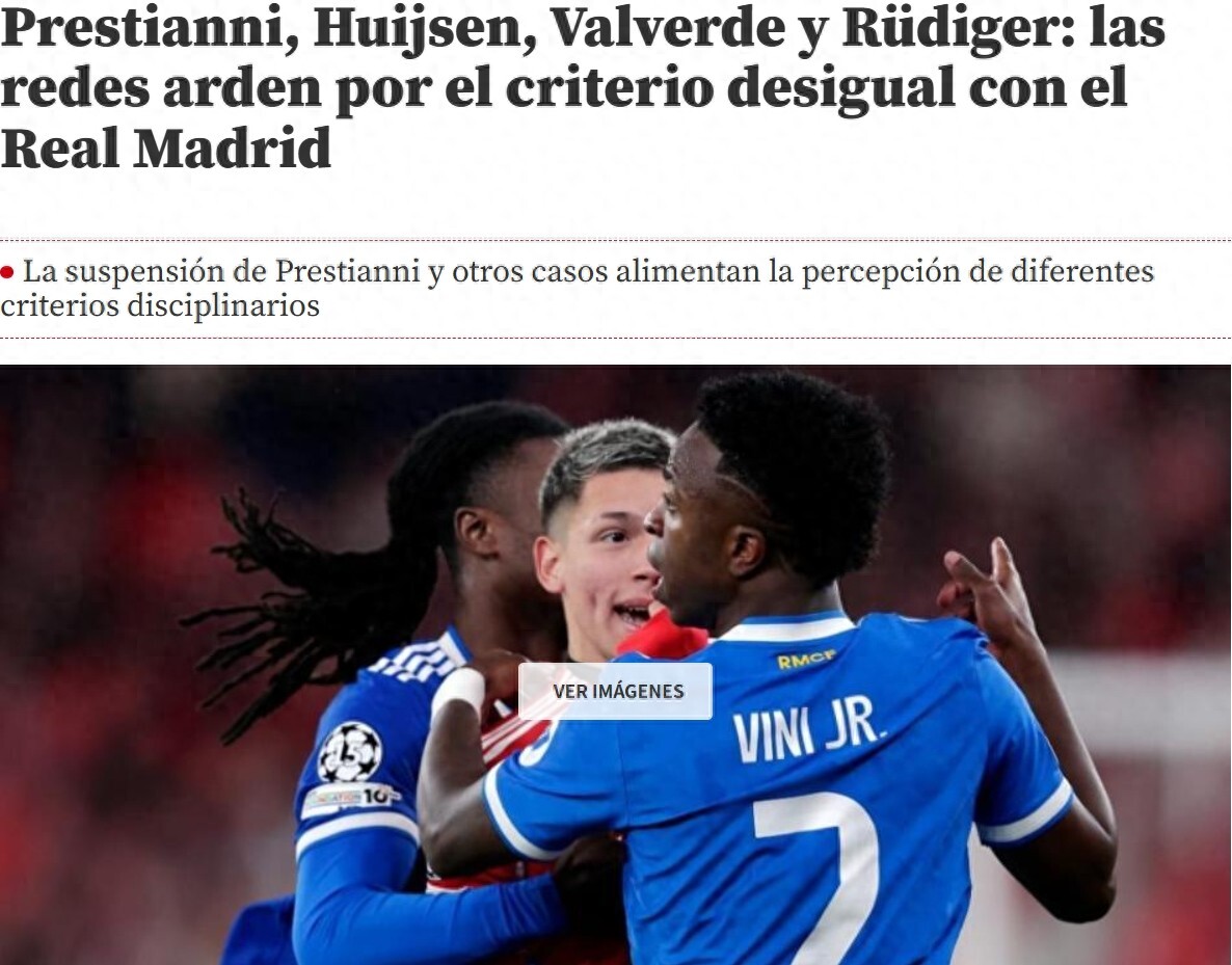 赫伊森事件證據確鑿無處罰 皇馬玩雙標連西媒都看不下去了 - 