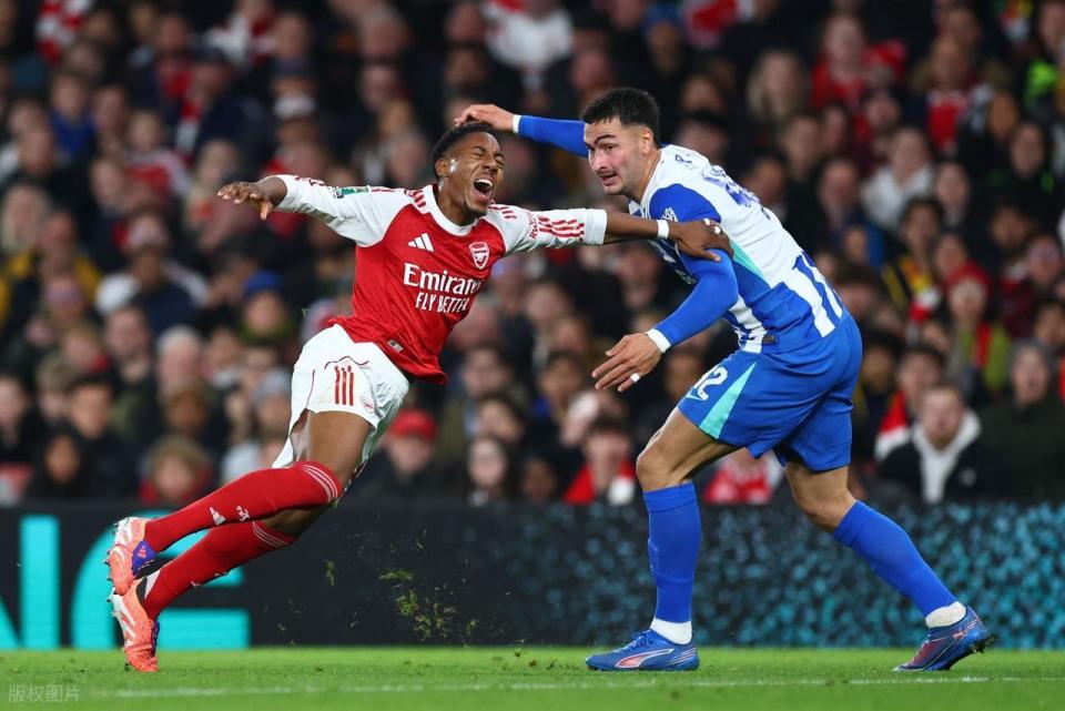 阿森纳2-0布莱顿，赛后评分：阿森纳5号排第一