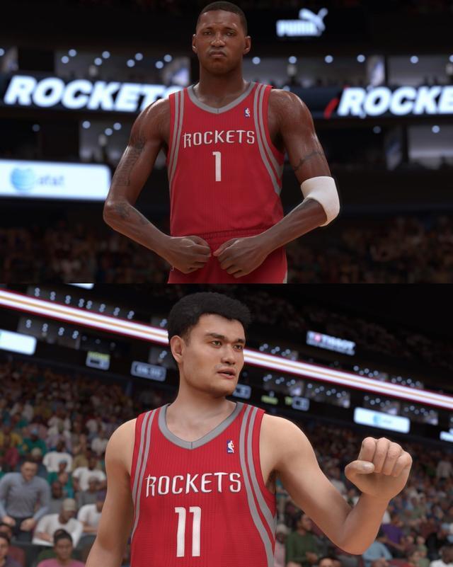 2K25游戏火箭队姚麦形象曝光！姚明很像本人，麦迪神似圆脸登？_腾讯新闻