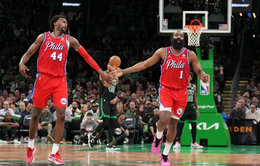 梦回巅峰哈登轰45分6助76人逆袭凯尔特人塔图姆空砍39分