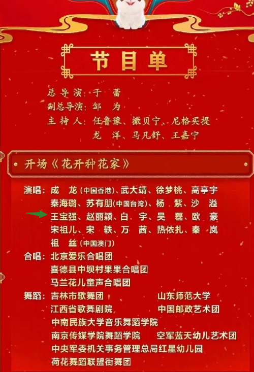 谁能想到,央视春晚节目单曝光后,王宝强竟是出镜率最高的艺人!