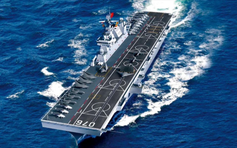 中国新一艘电弹航母现身,美专家:中国造航母还在加速