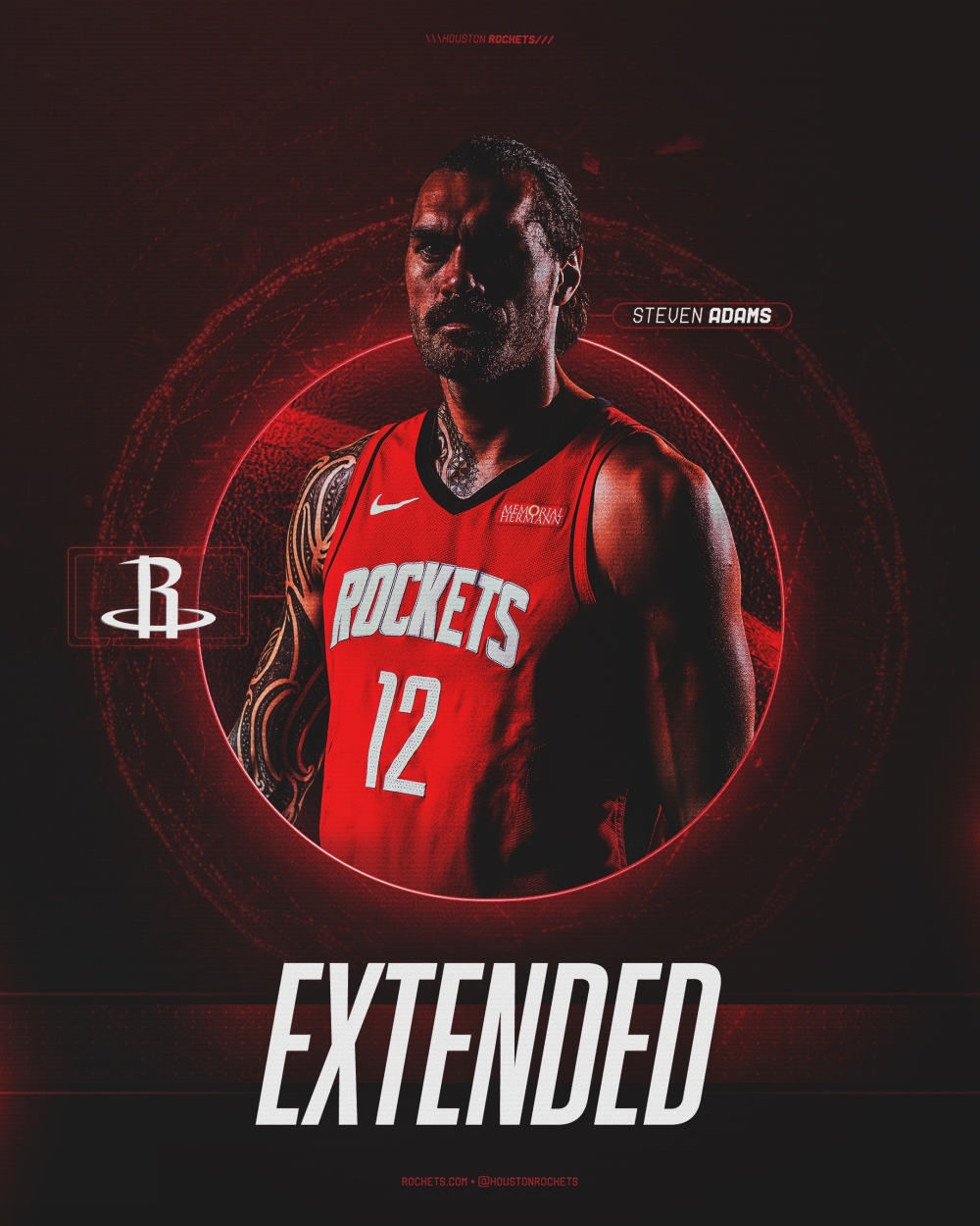 火箭官宣续约亚当斯！生涯14年赚2.1亿美金火箭熊放话要再打一架-腾讯新闻