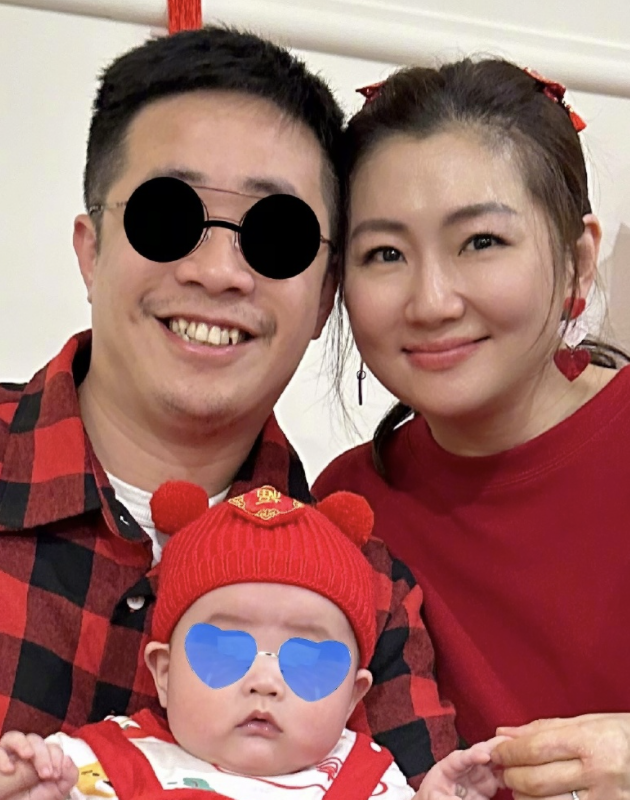 selina春节晒全家福,与男友在无名指戴戒指,5个月大儿子像爸爸_腾讯
