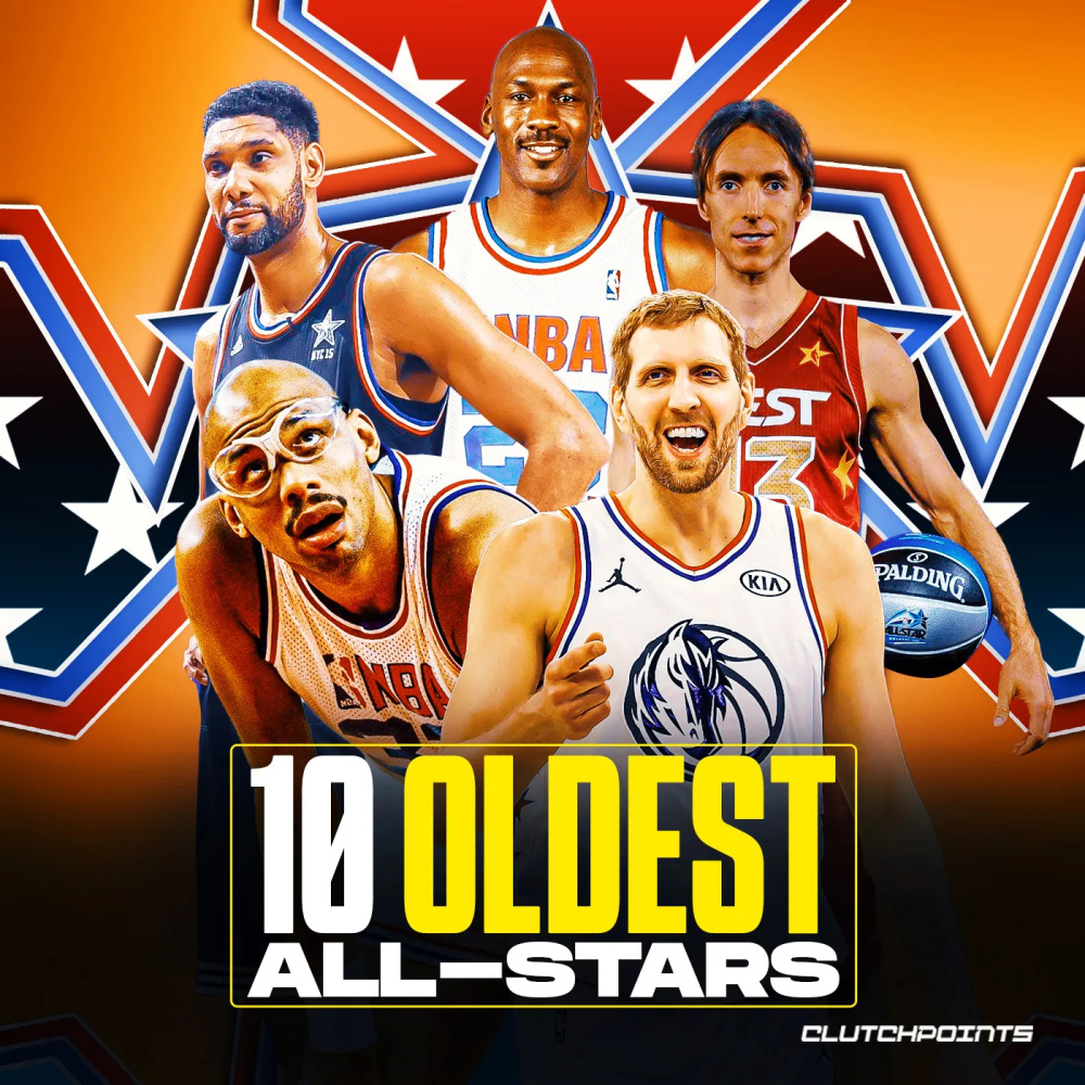 美媒列出历史上最老的10名全明星詹姆斯要成最老还得打2个赛季