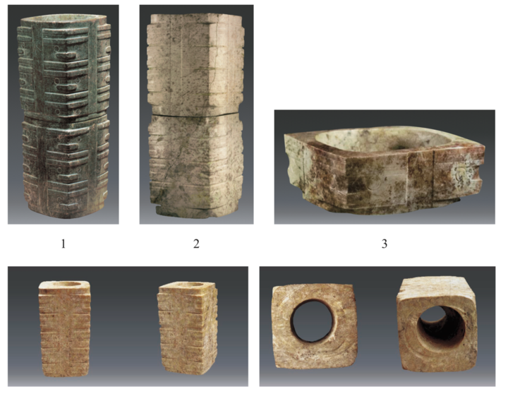 良渚玉琮甚至还有截割的现象,从器形到纹饰,都不完整.