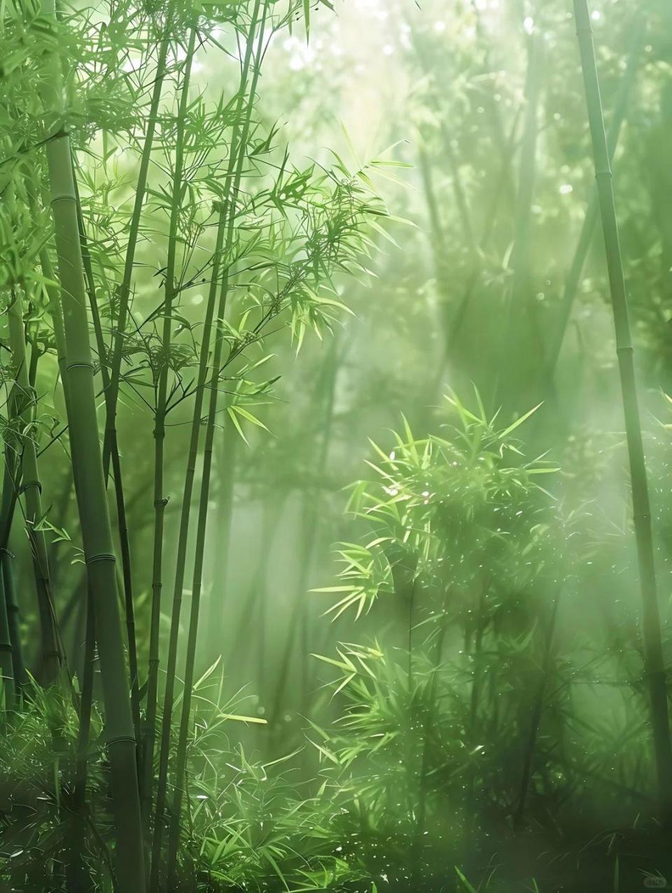 苍苍竹林寺,杳杳钟声晚.36句竹林美景诗句:所到之处明净透彻