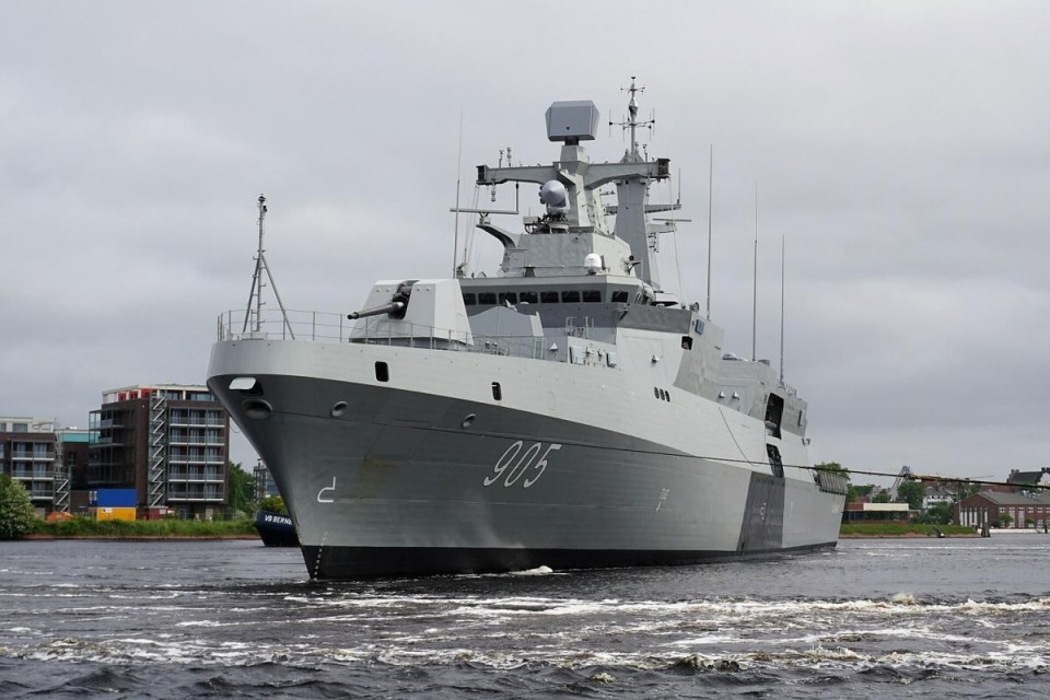 埃及第4艘mekoa200en护卫舰下水本土造船厂建造共订购4艘