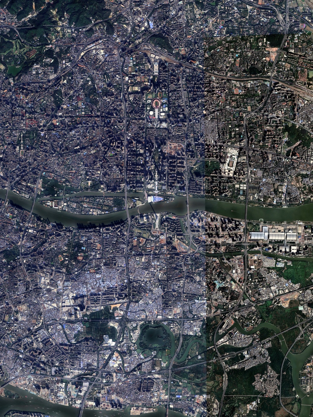 广州卫星图 中国人类发展指数第一