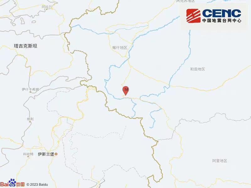 新疆喀什地区叶城县发生31级地震震源深度90千米