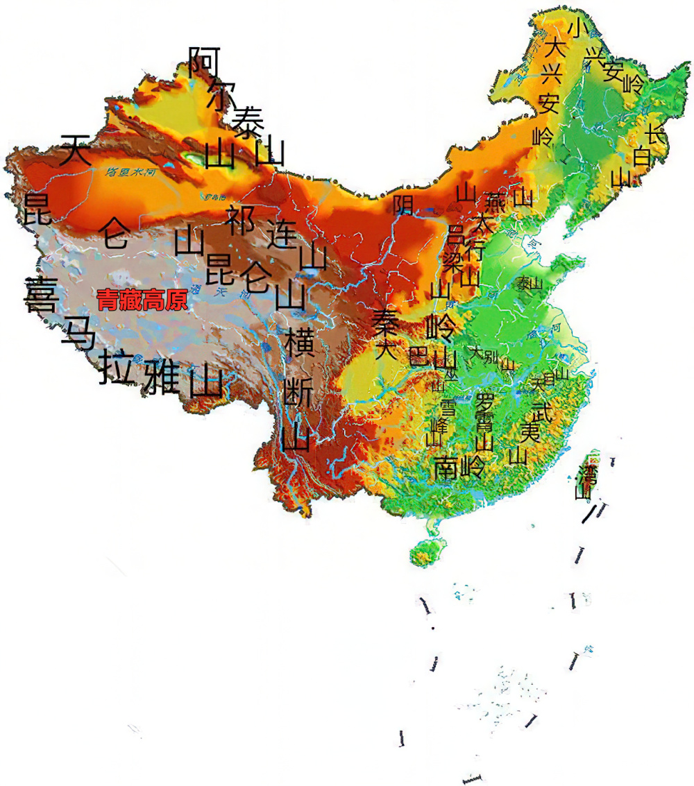 青藏高原地图上的位置图片