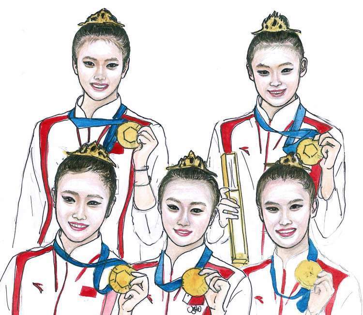 市民手绘巴黎奥运中国健儿夺金时刻!6767