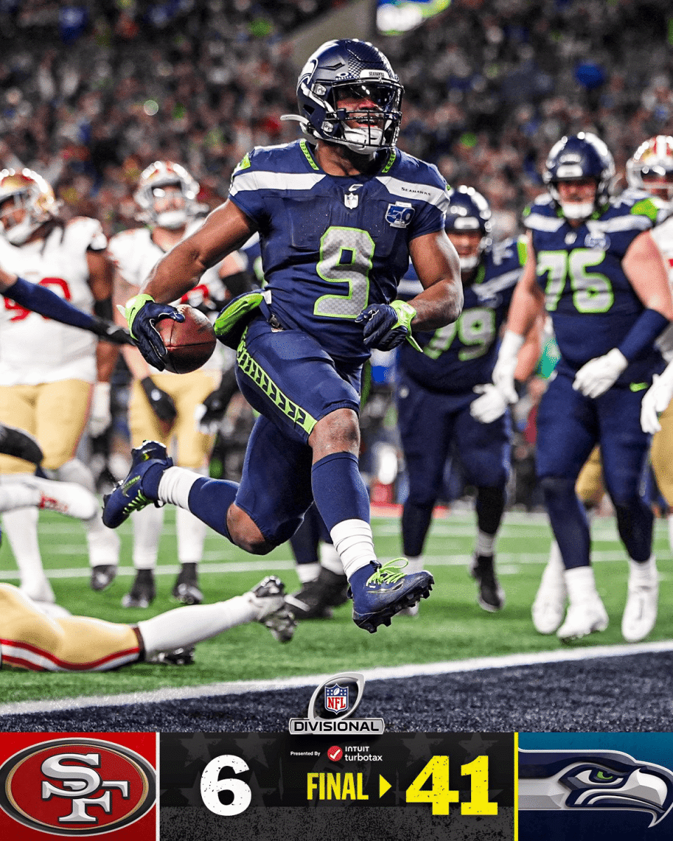遥遥领先！NFL季后赛分区轮：海鹰41-6胜49人，晋级国联决赛_腾讯新闻