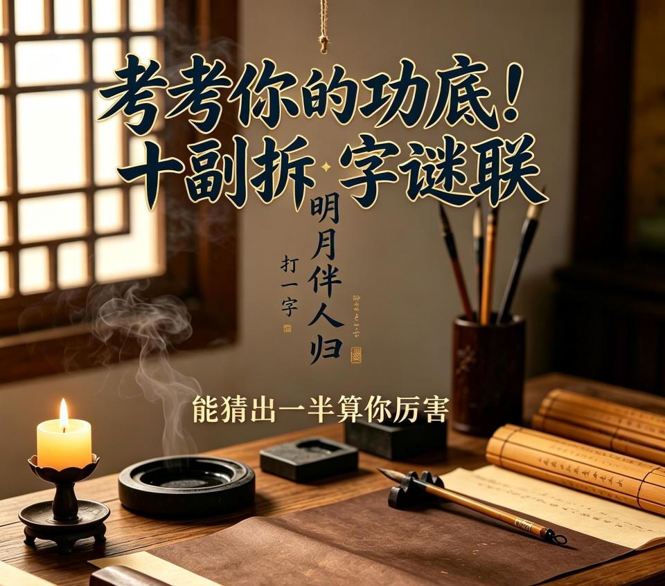 考考你的功底！十副拆字谜联，能猜出一半算你厉害_腾讯新闻