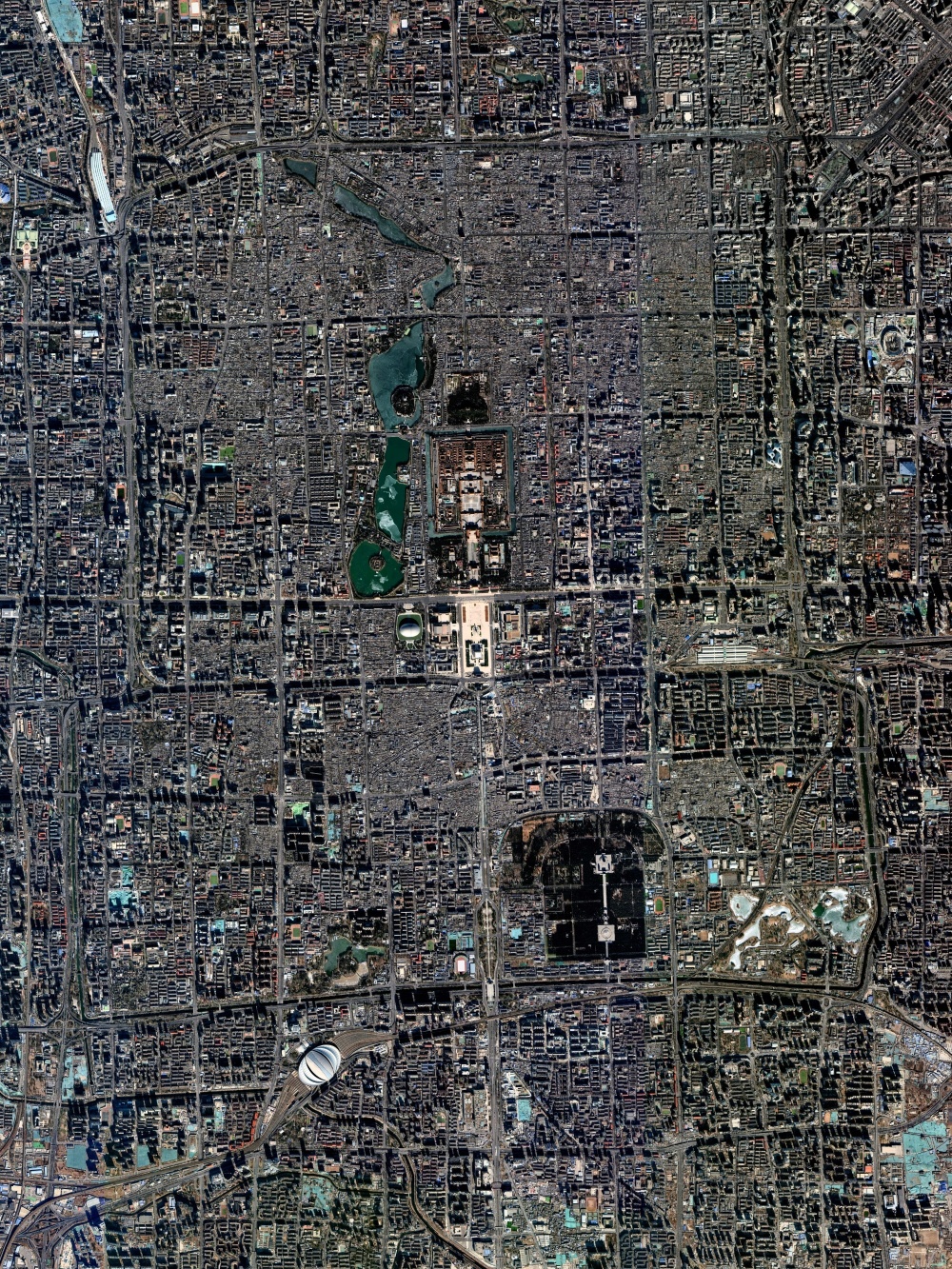 北京卫星图中轴线其实有些许偏西
