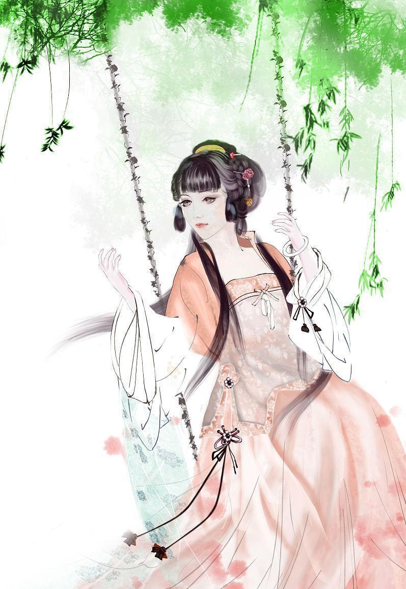 民间游戏"荡秋千",7首诗词,谁在秋千,笑里轻轻语,少女怀春