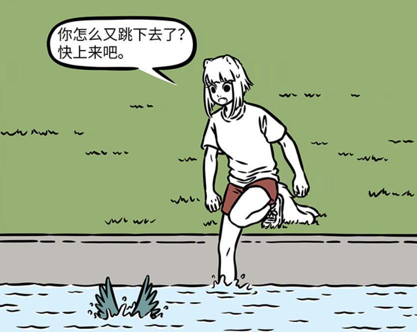 非人哉：精卫的孩子学会游泳，九月送它回家，母子都不让人省心-古次元