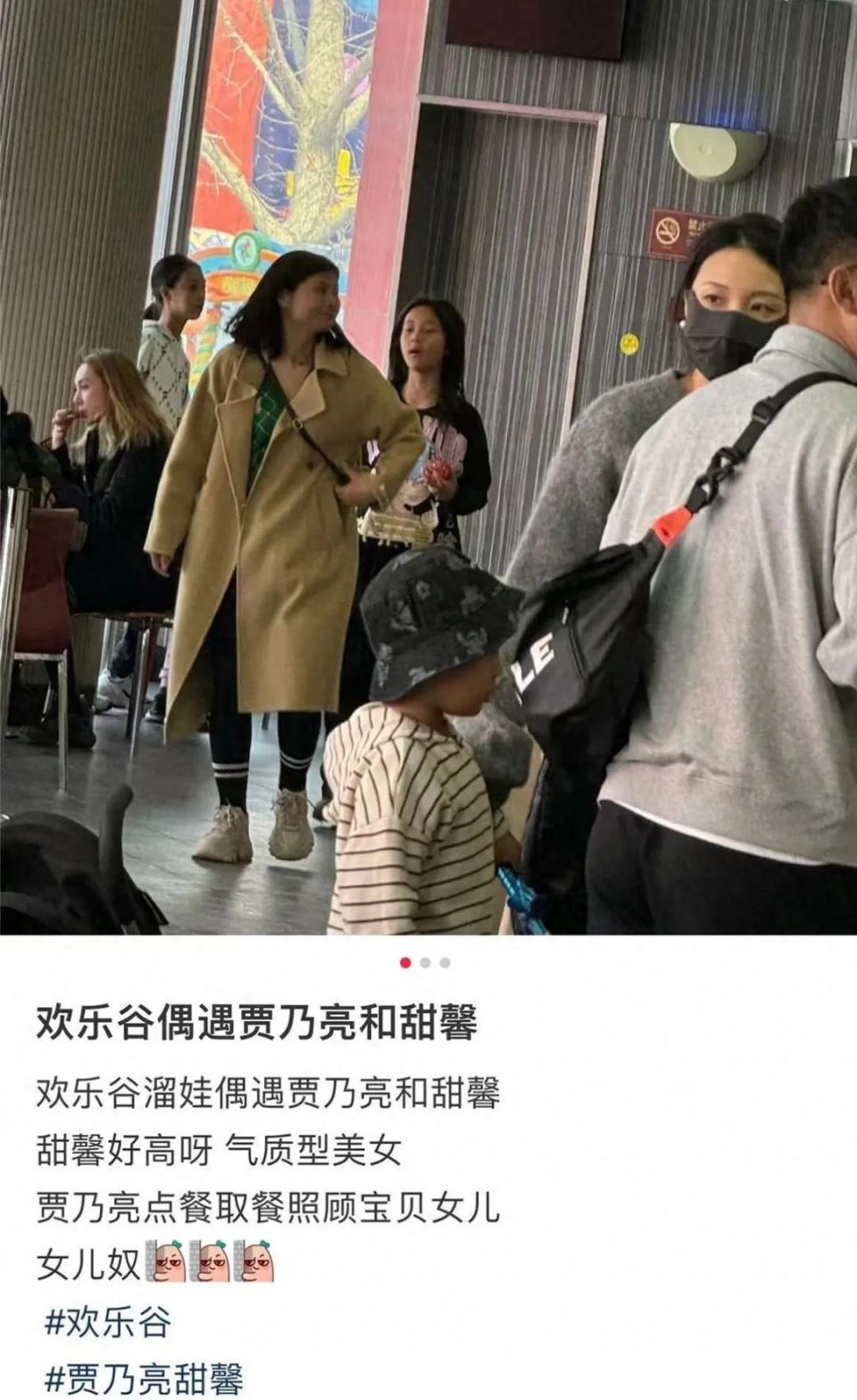 贾乃亮带甜馨游玩欢乐谷11岁甜馨越长越美李小璐并未现身