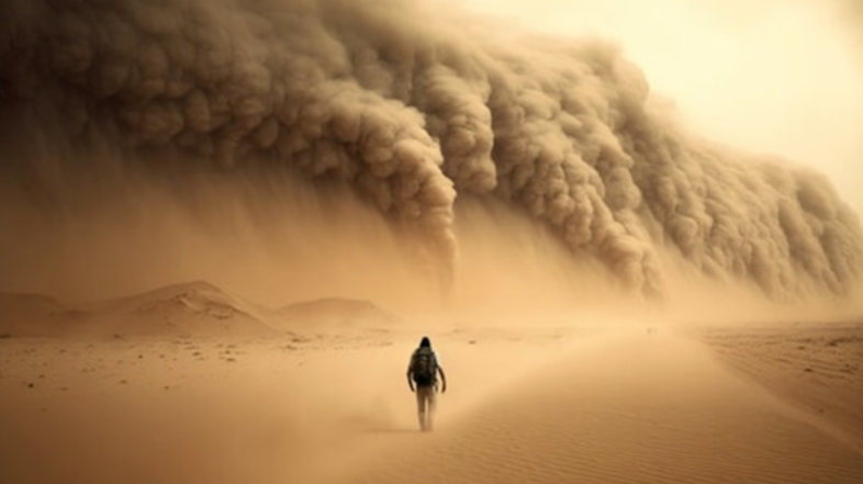 沙尘暴 (sand duststorm) 是沙暴 (sandstorm) 和尘暴 (duststorm)