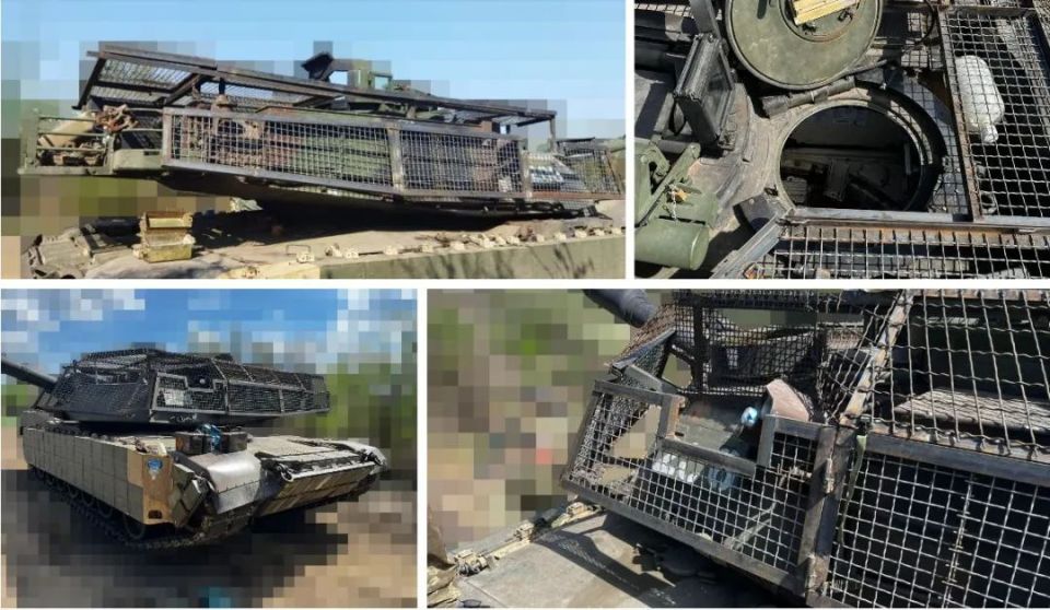 乌军m1坦克装上精致反无人机装甲和爆反,吸取战场经验加强防护