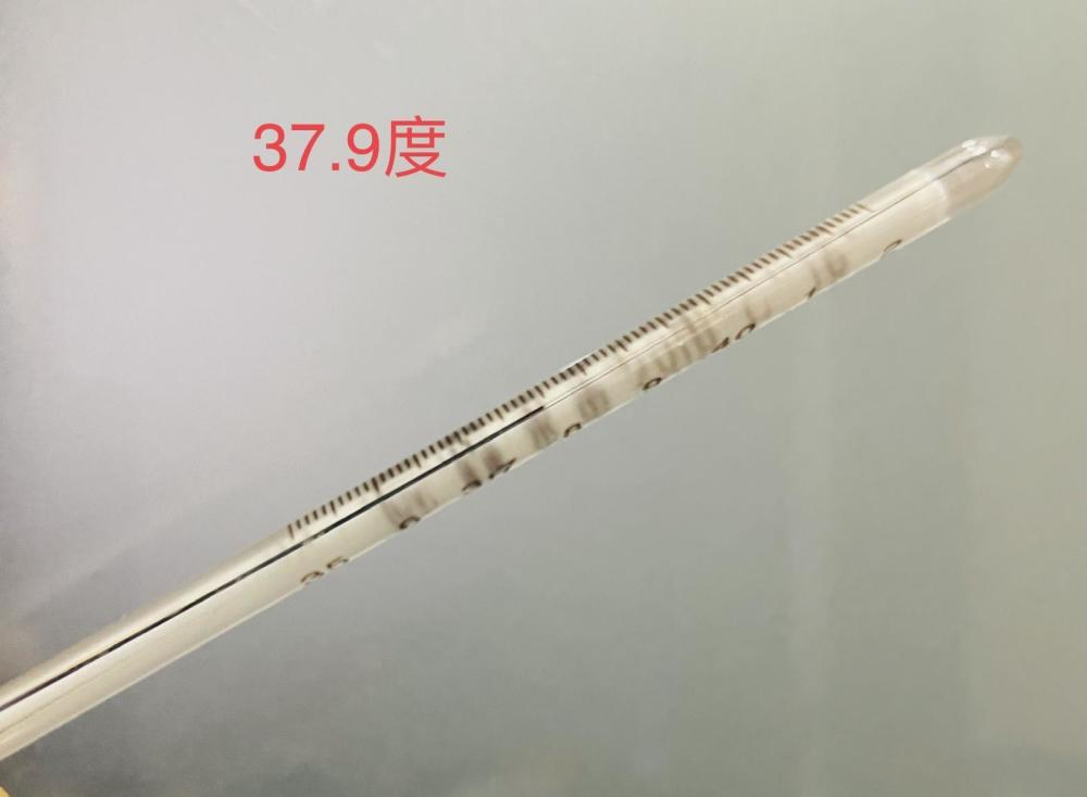 8度,有些头晕,感到冷,总想瑟缩着身子,但是食欲不振的感觉减轻,能正常