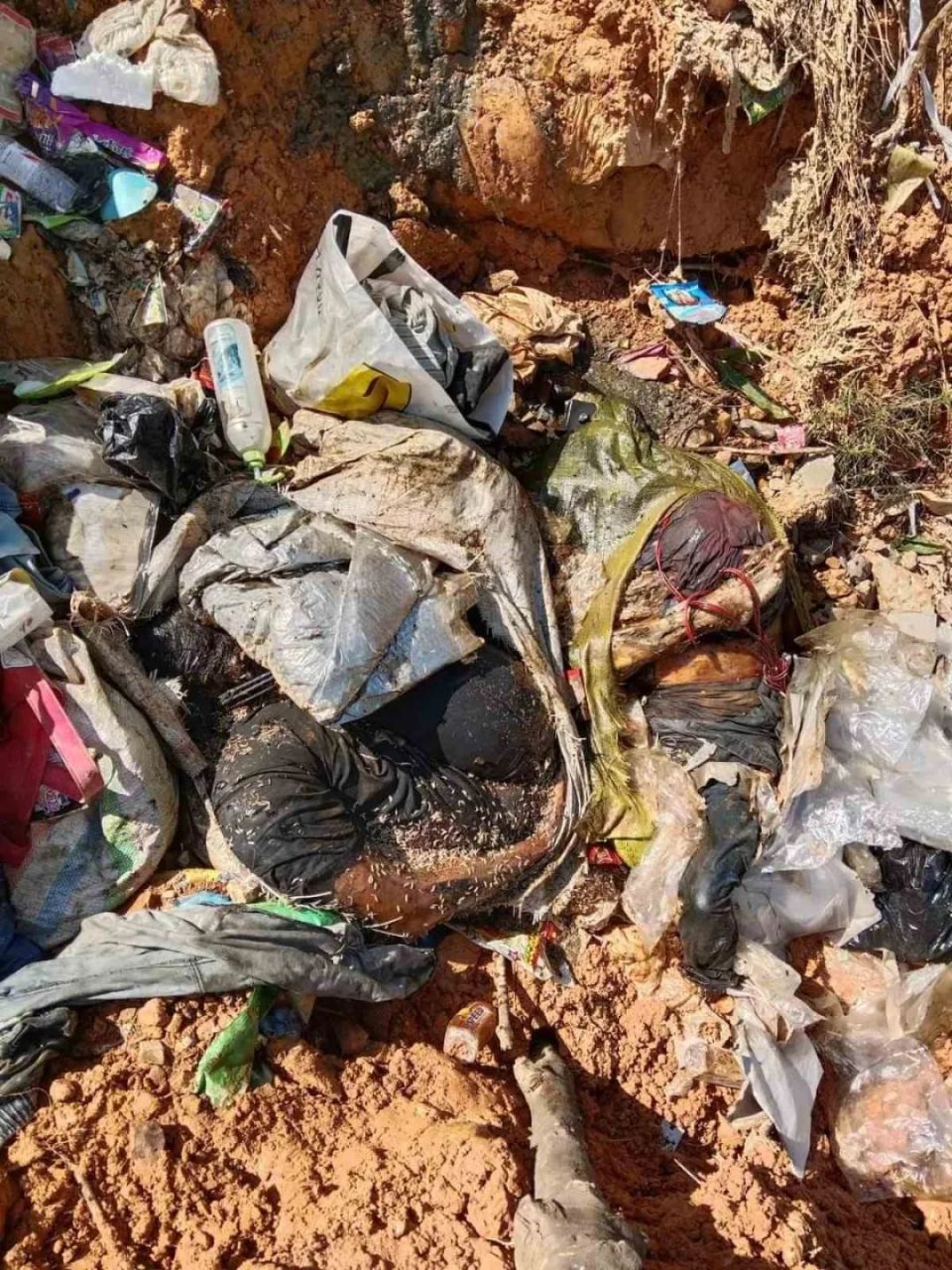 缅甸木姐金山角一垃圾堆惊现三具高度腐烂尸体,双手被反绑_腾讯新闻