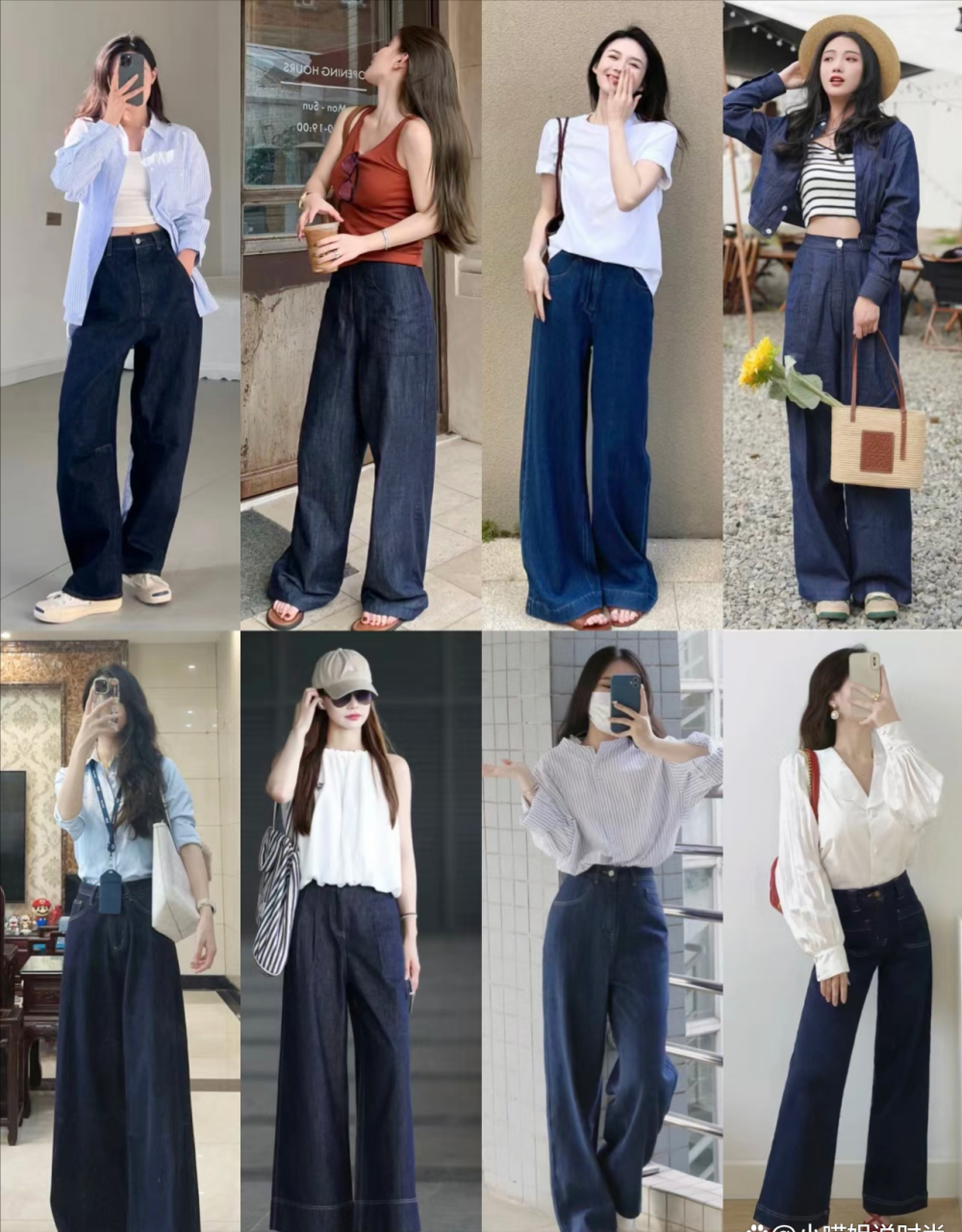 今年超火的深蓝牛仔裤,谁穿谁好看!