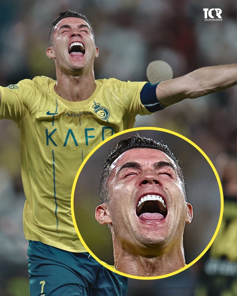 c罗激情庆祝:咧大嘴狂吼双膝跪地 胜利狂赞:goat