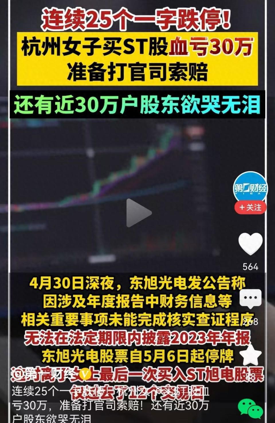 女股民买ST亏30万，意图起诉能获赔吗？炒股犯了啥错误？-腾讯新闻