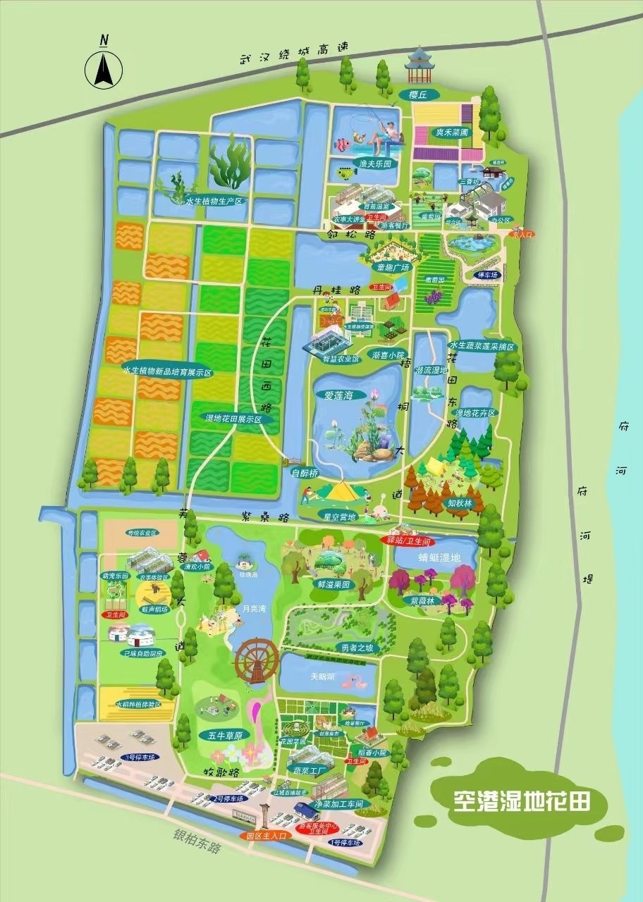 柏泉空港湿地花田项目由武汉农业集团打造,占地面积约1517亩,其隔壁一