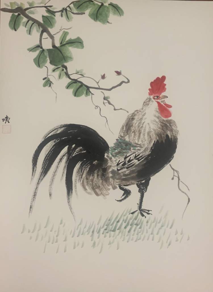 一幅《雄鸡》画作的欣赏