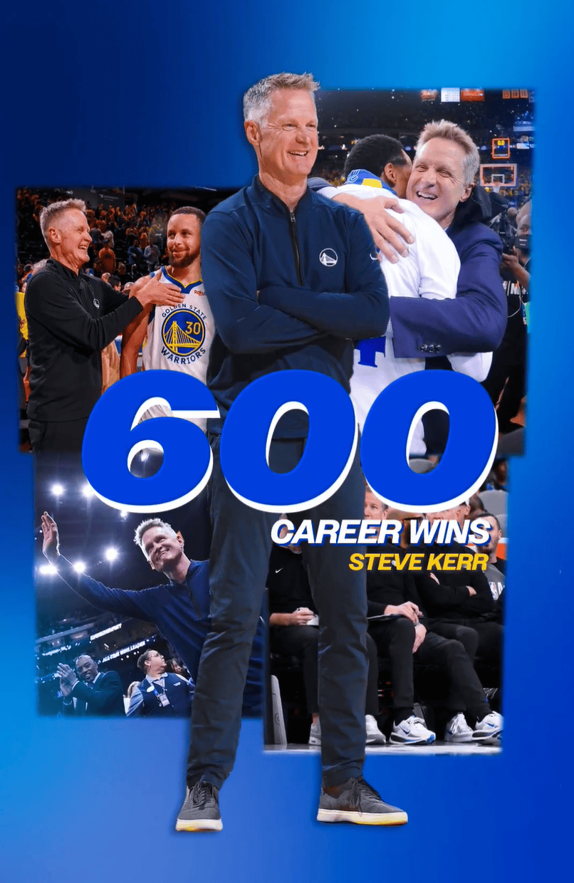有能！勇士官方曬海報祝賀科爾收穫執教生涯第600場勝利