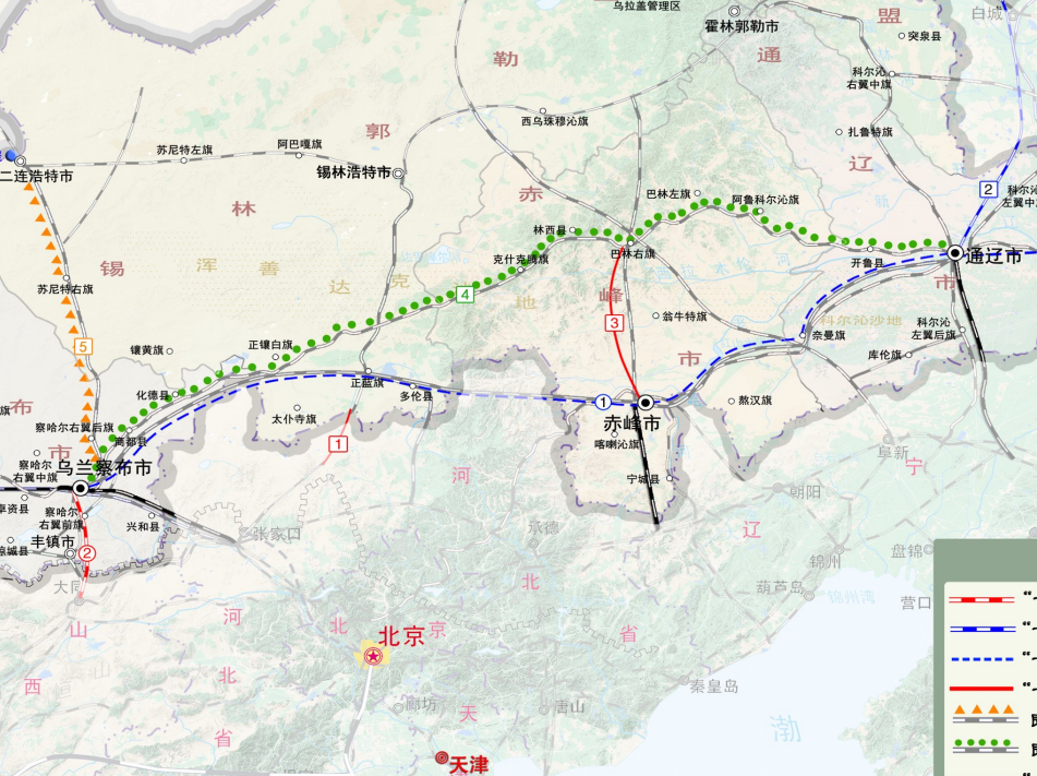 推进集宁至通辽至长春高铁,齐齐哈尔至乌兰浩特至通辽高铁的前期工作