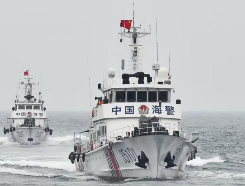 中国海警公布视频,五星红旗与金门岛同框,更改巡查金门海域措辞