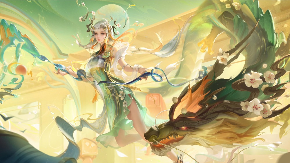 大乔新皮肤巨美,53的史诗,传说级的特效,大招巨龙坏绕