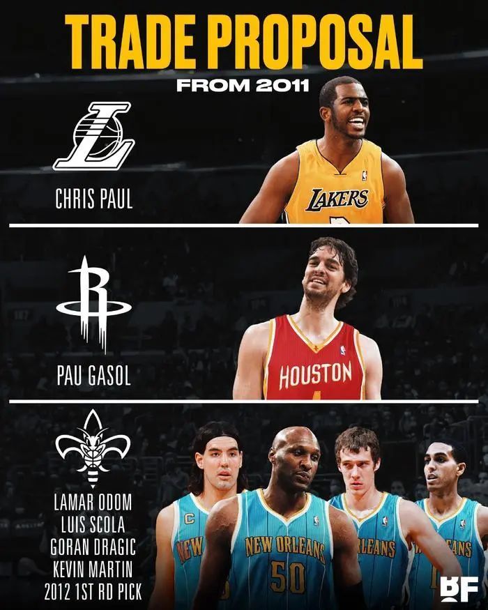 新奥尔良黄蜂(现鹈鹕)接近与湖人达成交易,保罗前往湖人搭档科比