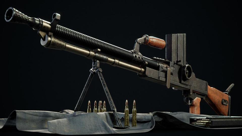 采用20发弹匣供弹,有效射程1公里,但是捷克式轻机枪重量低,故障率也低