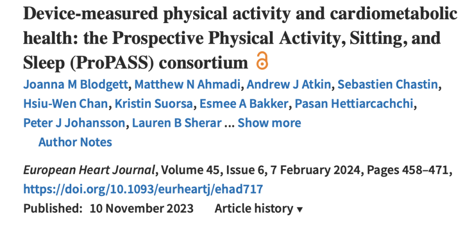 欧洲心脏杂志发布最新研究,中等强度运动最护心