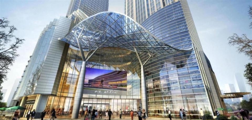 武汉绿地中心2号楼幕墙施工启动,长江主轴超高层复工进展(图4)