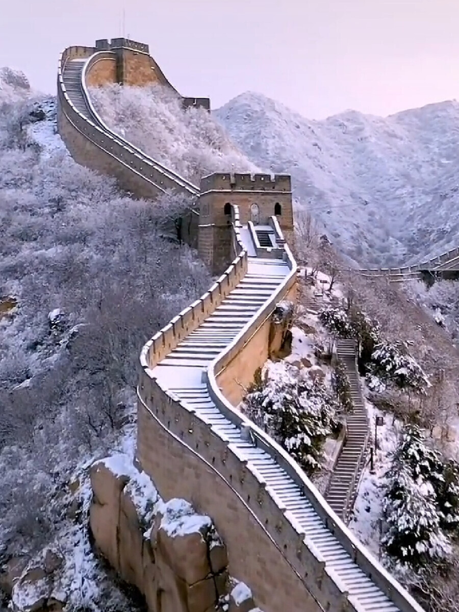 张家口大境门雪景图片