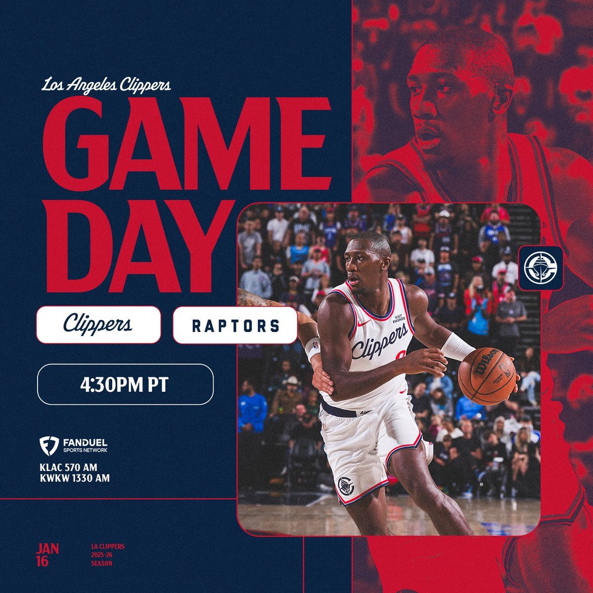 快船官方：1月18日客戰猛龍