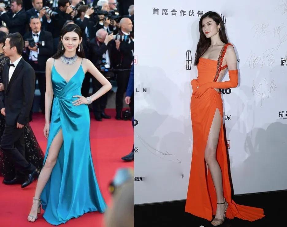 像是奚梦瑶何穗这样超模身材,穿露腿的礼服才能信手拈来吗?