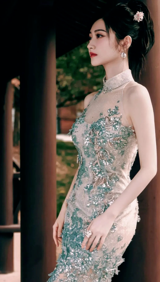 穿旗袍的景甜才是真完美身材颜值一览无余越看越上头