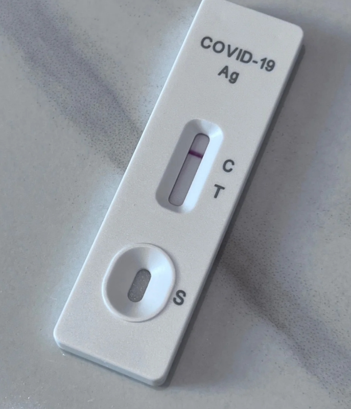 杨子还晒出了自己高烧41度2时的温度,以及转阴后的抗原试纸.