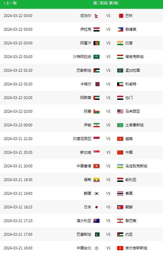 今日赛程国足出战伊万剑指3分日本队避免爆冷韩国遇考验