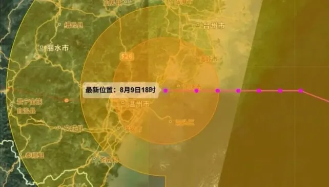 台风“白海豚”在浙江乐清二次登陆 现场：狂风裹挟雨水横飞